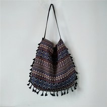 여성숄더백 새로운 빈티지 보헤미안 프린지 숄더 가방 여성 술 Boho 히피 집시 드리 워진 여성 핸드백 오픈 가방 가방