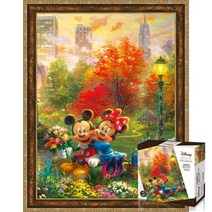 퍼즐피플 디즈니 150피스 직소퍼즐 모음, 미키와 미니 킨케이드 150피스 액자포함(엔틱골드), 퍼즐유액 포함, 150p