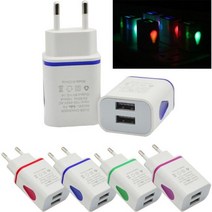 USB 벽 핸드폰 휴대폰 충전기 플매트 카펫 러그 듀얼 포트 2.1A 출력 여행 어댑터 호환, 04 주황색_01 Eu