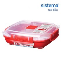시스테마 마이크로웨이브 스팀플레이트 소 440ml, 레드, 1개