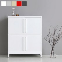 마켓비 PIDOR 캐비넷 4문 수납장 9131110, 다크그레이