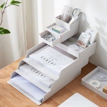 모던 공시생 필기구 정리 데스크 테리어 사무실 필수템 꿀템 파일함 회사 책상 꾸미기 다꾸 수납함 비품 정리함 서류 정리대 트레이 문구