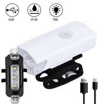 LED경광등 경광봉 신호봉 주차스토퍼 usb 충전식 자전거 빛 mtb 자전거 전면 후면 후면 미등 자전거 안전 경고등 방수 자전거 램프 손전등 6 85, 화이트 프론트 화이트 리어