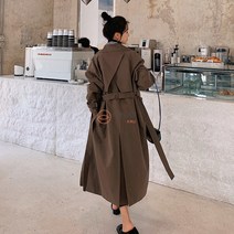 오르난 여성 트렌치 벨트 루즈핏 롱코트 R149