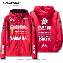 YAMAHA 야마하 r1m MotoGP 오토바이 팩토리 팀 라이딩 슈트 기관차 돌격옷맨즈 자켓 코트, 180/XL, 빨간색