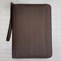 25절 고급형A-054진밤색 지퍼 6공 시스템 다이어리