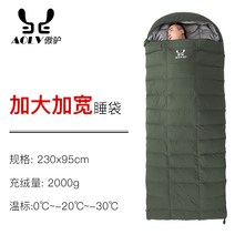 슬리핑백 패커블 대인 와이드 2인 야외캠핑 핫핑 보웬 동계 침낭, T19-밀리터리그린 2000G 압축봉투를
