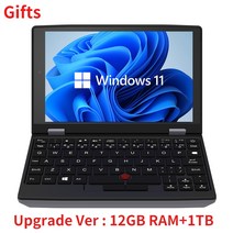 휴대용 미니 PC 본체 게이밍데스크탑 채굴기 2023 노트북 메탈 소형 윈도우 11 7 인치 터치 스크린 오피스 J4105 12GB 1TB IPS 넷북 마이크로 컴퓨터, 없음, 없음, 3.12GB RAM 128GB SSD - UK