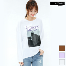 에이치커넥트 여성 모노 포토프린트 루즈핏 티셔츠_30211-131-211-96