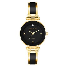 Anne Klein 여성용 시계 뱅글, Black/Gold