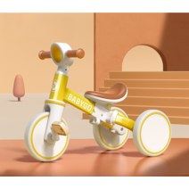 프리미엄 키즈 바이크 레트로 감성 아동 세발자전거 3in1 인싸 4살 까지 사용, C 레트로 옐로우-기본