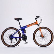 자전거 싸이클 로드 입문용 싱글 경량 클래식 룩 라이딩 접이식 남성용 및 여성용 가변 속도 휴대용 산악 충격 흡수, 27.5(170-180cm), 이십 일, 오렌지 블루