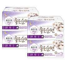 좋은느낌 좋은순면 슈퍼롱 오버나이트 생리대 날개형, 4개, 10개입