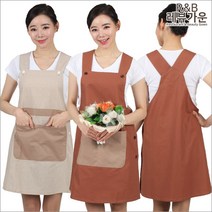 레뷰가운 앞치마 카페 꽃집 어린이집 교사 요양보호사 MP05, 1개, MP05_브라운L