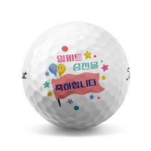 30 홀인원 기원 행운 승진 축하 골프공 로고 인쇄 제작(6구), 볼빅 비비드 화이트 6구, C