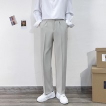 수입 봄 가을 남자 슬랙스 직장인 여름 간절기 배정남 바지 와이드 테이퍼드핏 통넓은 팬츠 치트키 밴딩 면접 소개팅 나일론 면바지 부츠컷 키큰쇼핑