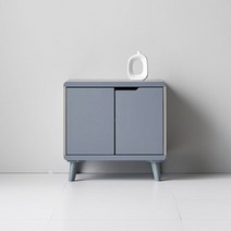 새싹가구 클릭수납 시리즈 600 2단 도어형 협탁 수납장, 05-그레이