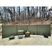 포레스트캠핑 카키 면 윈드스크린 풀세트(폴대포함) 사이드월 윈드브레이크 풀세트 타프스크린 진막