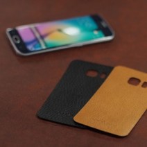 1300k [주문제작] [제이엔케이] 갤럭시S6 엣지 (Galaxy S6 edge) 심플 가죽스킨 필름, Old-mat camel