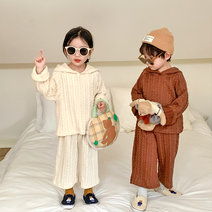미소파파 꼬물꼬물 후드 니트 상하복 여아 남아 유아 꽈배기 가을 코디 캐주얼 세트