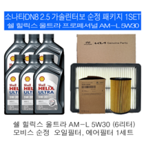 소나타DN8 2.5 가솔린터보 쉘 AM-L 5W30(6L)순정필터패키지