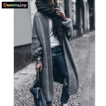 퀸앤조이 아크릴 롱롱 심플 루즈핏 니트 가디건***판매자SSK무역***