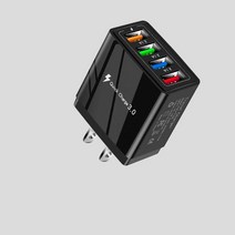 무선충전기 휴대폰 3.1A 4 포트 USB 벽 플러그 전원 어댑터 충전기 아이폰/안 드 로이드 큐브 벽돌 상자 기, 07 Black_01 EU Plug