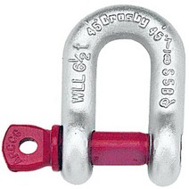 Crosby 1019356 Carbon Steel G-210 Screw Pin Chain Shackle Galvanized 12 Ton Working Load Limit 1-, 1, 1-1/4