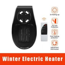 휴대용전기히터 usb충전 벽면 콘센트 전기 공기 히터 500W 유럽/미국/영국 방 난방 가정용 라디에이터 원격 제어 온열 장치 침실용, with Remote Control_500W | 미국