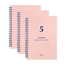 인디고 원데이 스터디플래너 - 5Subjects (100일), 핑크 3p