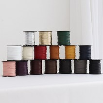 랍빠끈 납작가죽 천연가죽 끈 (3mm 5mm) 17color rdq 반지 키링 팔찌 등 DIY 가죽끈, 레드