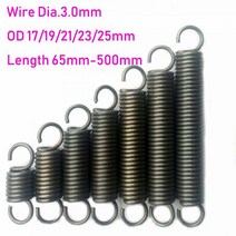 인장스프링 스텐인장스프링 금형 와이어 직경 3.0mm 장력 연장 스프링 확장 길이 65/75/85/95/105/125-500mm 출력 17/19/21/23/25m 1pcs, 23mm, 85mm