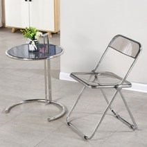 의류매장 편집샵 사진촬영 투명의자 아크릴 플라스틱 크리스털 북유럽 접이식 체어, 3리터 티 테이블(의자색메모에남겨주세요)