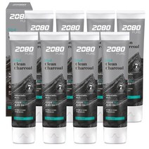2080 퓨어 블랙 차콜민트 치약, 120g, 8개