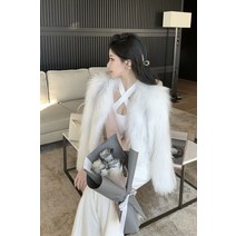 2022 가을과 겨울 새로운 대리석 여우 모피 코트 여성용 짧은 그라데이션 밍크 모피 코트 여성