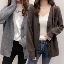 가디건 베이직 기본 주말코디 V라인 코트 이너 학생 골지 ORK-060 겨울 사무실 환절기룩 여성 따뜻한 회사