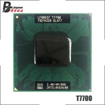 인텔 코어 2 듀오 T7700 SLA43 SLAF7 2.4 GHz 사용 듀얼 코어 듀얼 스레드 CPU 프로세서 4M 35W 소켓 P, 한개옵션0