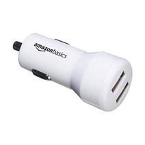 Amazon 기본 USB 차량용 충전기, 백대하, 2개의 포트