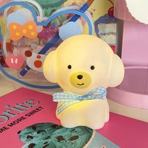 앙증맞은 뽀송강쥐 리본 멍멍이 무드등, 블루강쥐