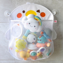 [물놀이정리함] 모리의집 욕실 장난감 정리망 뽀짝 병아리, 화이트