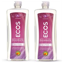 ECOS NonToxic Hypoallergenic Dishmate 저자극 주방세제 천연 라벤더향 25oz 2개