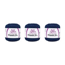 Aunt Lydia 클래식 와사비 크로셰 - 350y/320m 3팩 - 면 - 게이지 10 - 크로셰, Navy