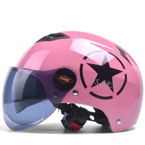 하프 고글 바이크헬멧_핑크_helmet05, 핑크