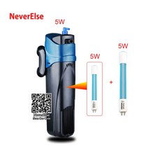 연못 여과기 필터 수족관 UV 살균기 펌프 워터 물고기 탱크 공기 산소 자외선 램프 살균 녹색 조류 제거 탈취 기능, [03] 8W with a lamp, [01] US Plug 적응er