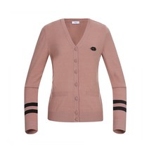 링스#골프#가을 여성 입술비딩와펜포인트 V넥 가디건, 블랙