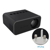 LED 조명 지원 휴대 전화 홈 미디어 안 드 로이드 미니 프로젝터 텔레비전 AV 휴대용 USB 오디오 비디오 플, Black_EU 플러그