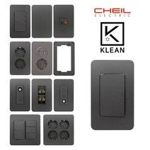 클린 디아트 다크그레이 모던 전기 전등 인테리어 방우형 전기 콘센트 스위치 커버 교체 설치 맹커버 스위치커버 콘센트커버, 01.디아트 스위치 1구