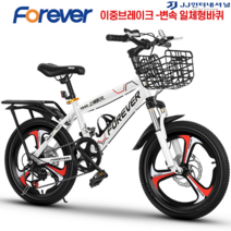 20인치자전거 MTB 입문용 자전거 출퇴근 펫바이크 추천 가벼운 튼튼한, 18인치 이중브레이크 변속 일체형바퀴, 화이트