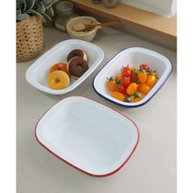 법랑 사각 플레이트 소접시 (3color) 디저트 샐러드 오븐 법랑 사각 접시, 화이트