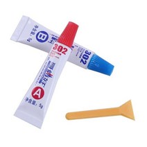 AB 접착제 총 10g 금속 고무 다목적 접착제 302 접착제 에폭시 수지 슈퍼 금속 PVC ABS 세라믹 타일 나무 접착제 최신형, 5g and 5g